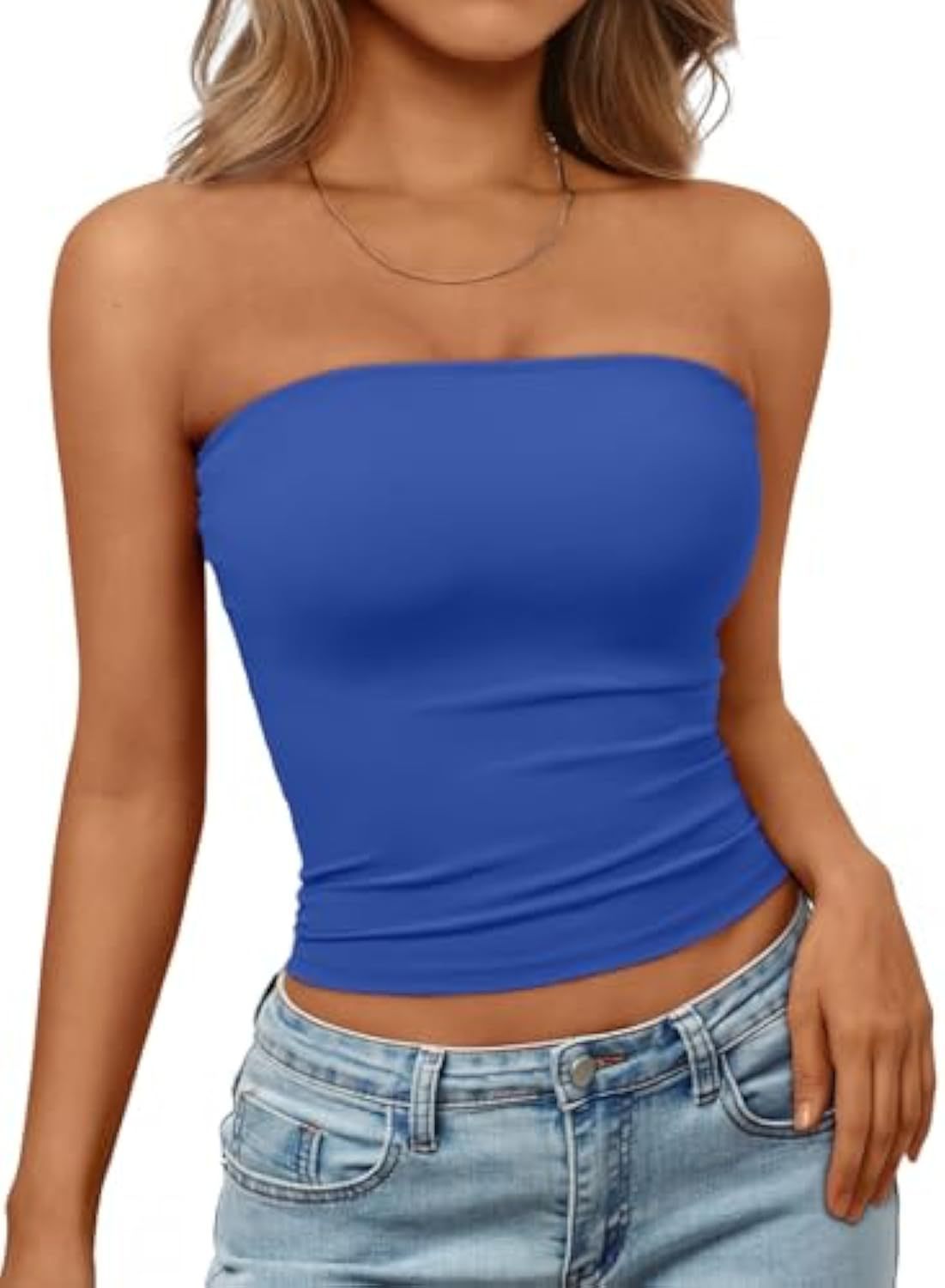 Women's Elastic Bandeau Top with Form-Fitting Cut