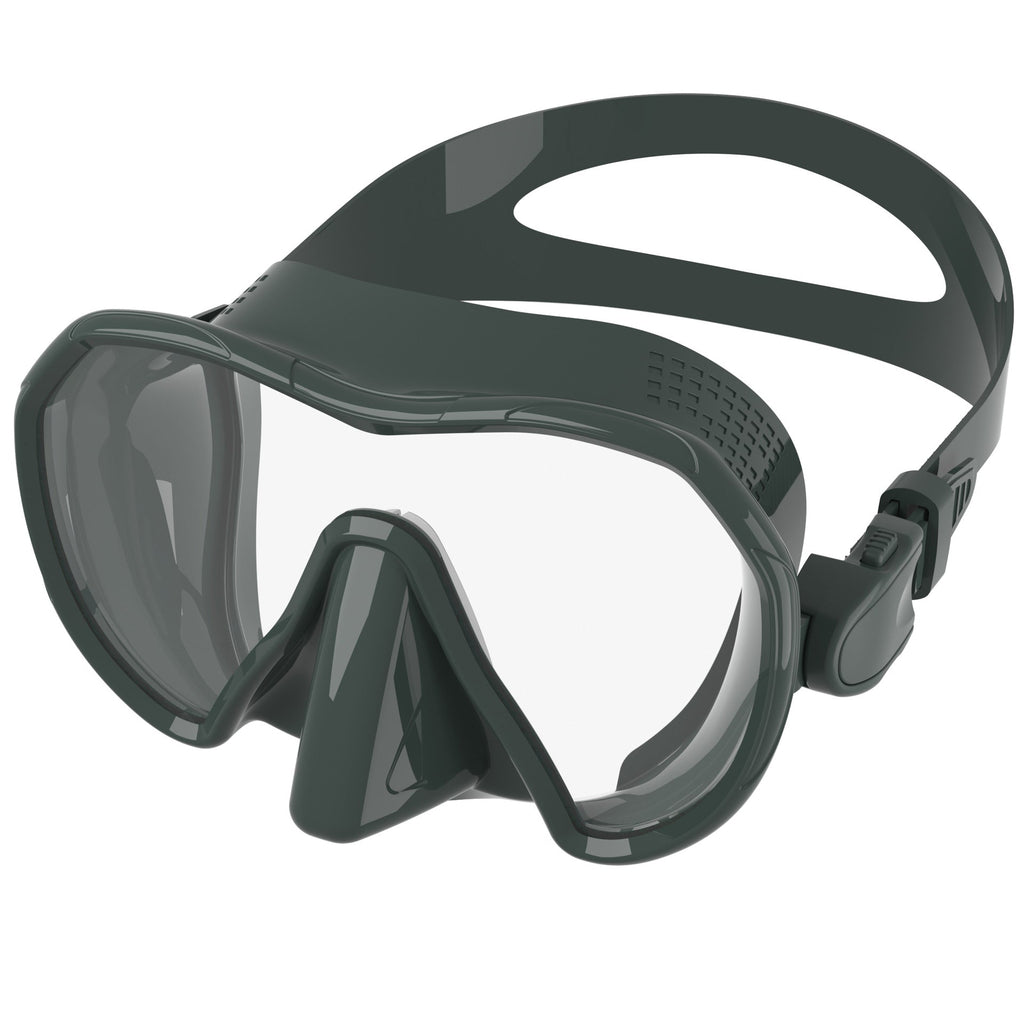 Diving mask with secure fit and innovative anti-fog system
