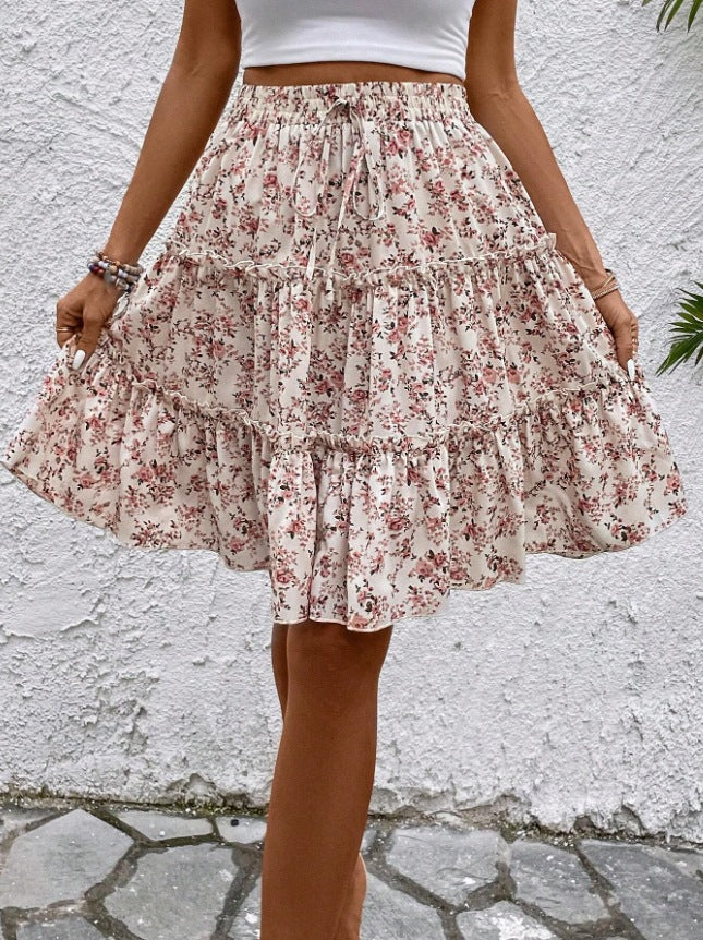 Women's Airy Wrap Skirt with Ruffle Details
