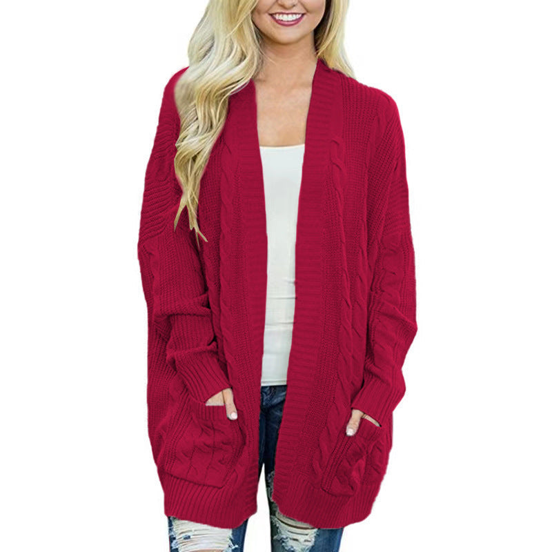 Women's Chunky Knit Cardigan with Deep Pockets