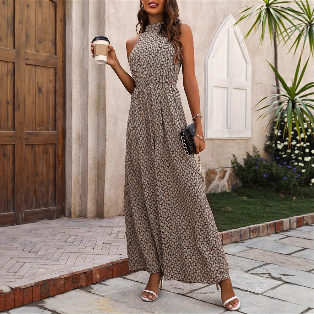 Women's Wide-Leg Jumpsuit with High Neck