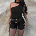 Women's Asymmetrical Top with Tie-Neck and Ruching
