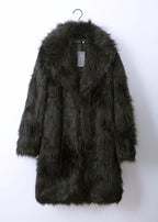 Women's Luxury Faux Fur Coat with Wide Lapel