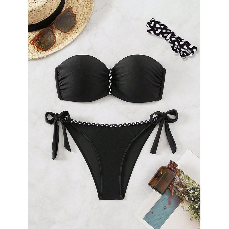 Women's Bandeau Bikini with Elegant Wrap Detail