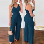 Women's Wide-Leg Jumpsuit with Sash