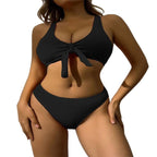 Women's Crop-Top Swimsuit with Knot Detail