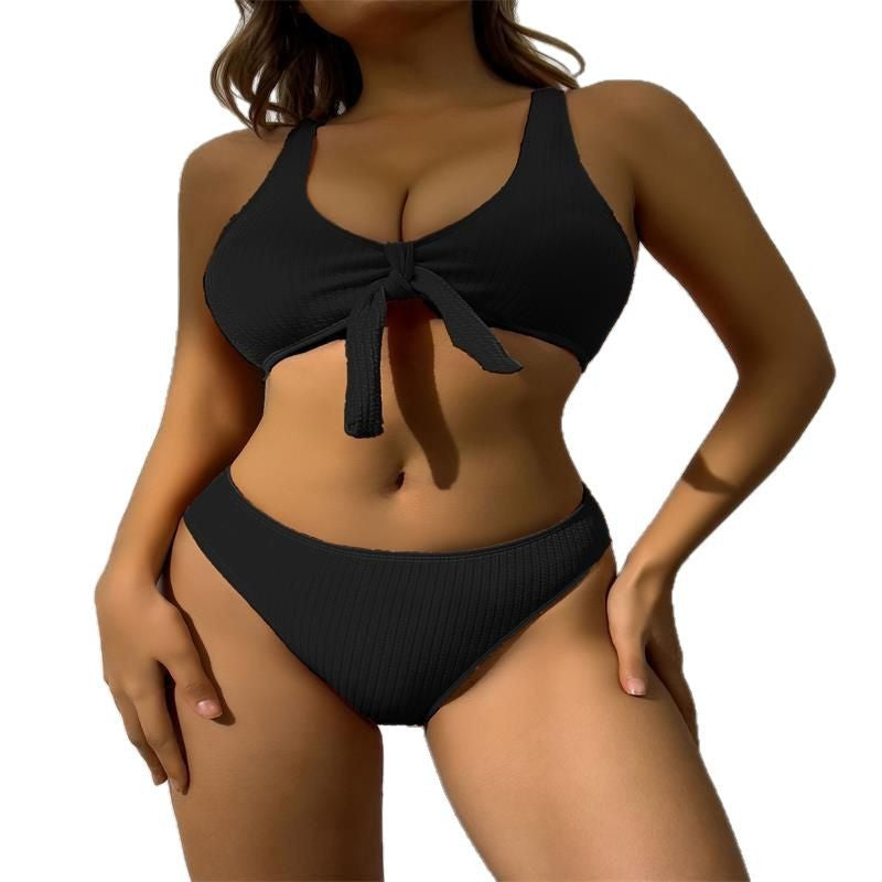 Women's Crop-Top Swimsuit with Knot Detail