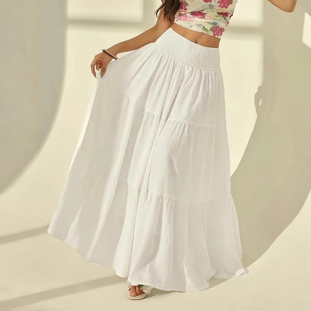 Women's Maxi Skirt with Voluminous Layered Design