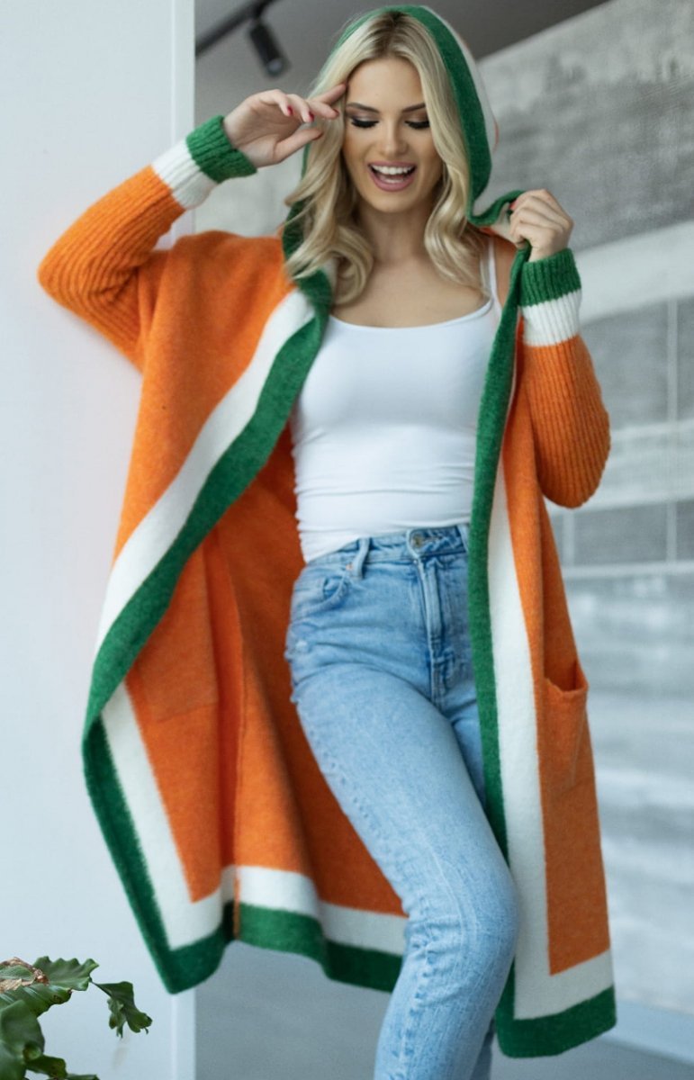 Women's Casual Knit Coat with Pockets and Wide Collar