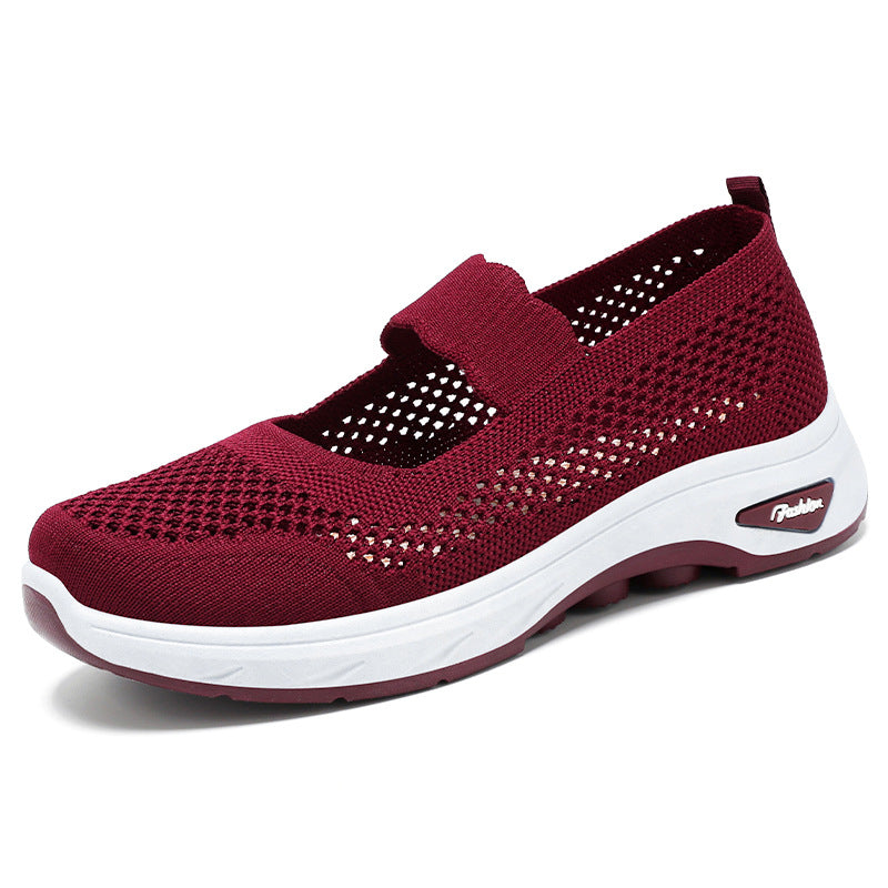 Women's Breathable Comfort Sneakers with Hook-and-Loop Closure
