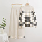 Women's Striped Knit Loungewear Set