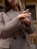Elegant Double-Breasted Coat with Textured Details