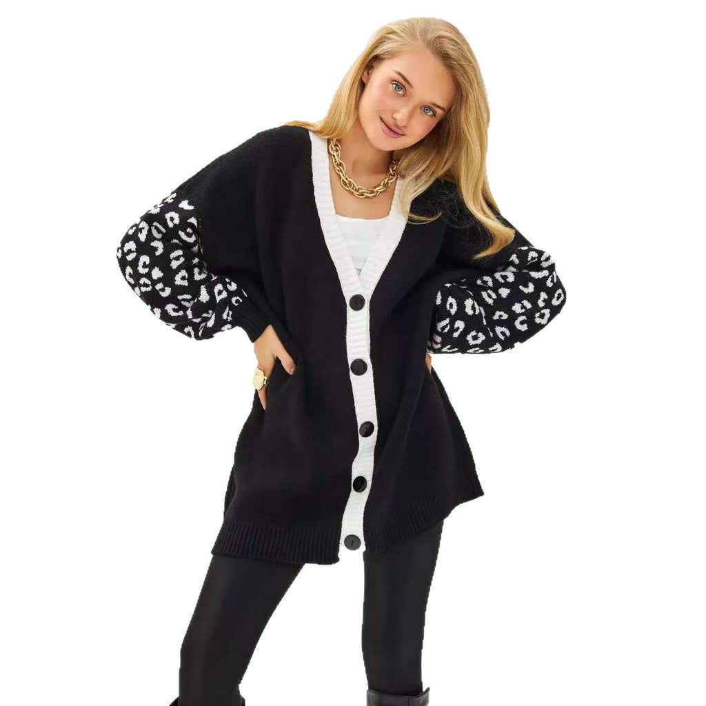 Women's Leopard Print Button-Up Cardigan