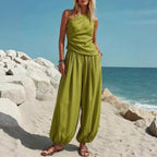 Women's Elegant One-Shoulder Jumpsuit with Flowing Cut