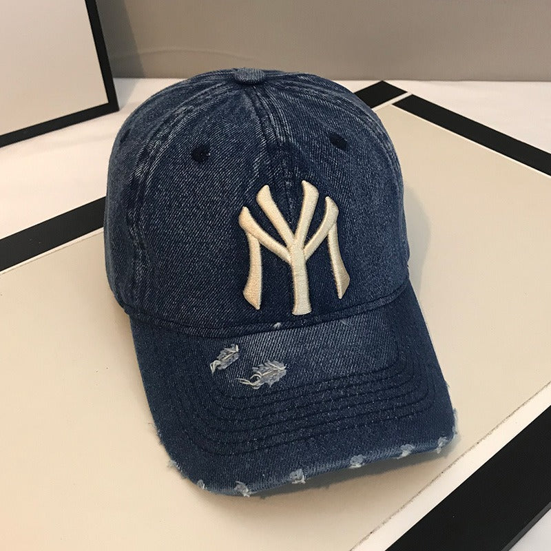 Men's Distressed Denim Baseball Cap Kalsten