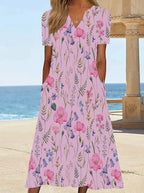 Women's Floral Summer Dress with Pockets