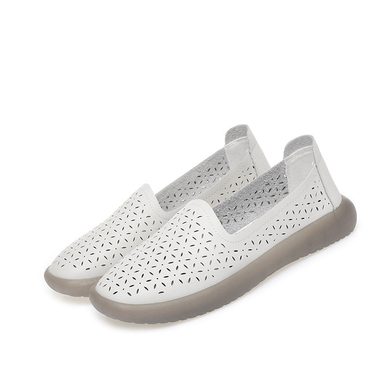 Women's Breathable Moccasins with Fashionable Cut-Out Design and Comfortable Footbed