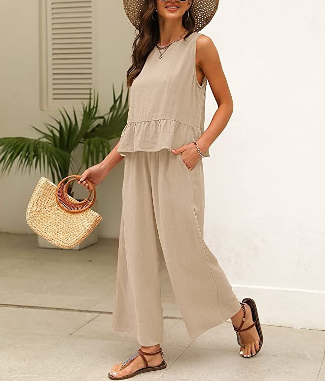 Women's Airy Jumpsuit with Ruffled Hem