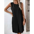 Women's Sleeveless Dress with Practical Side Pockets