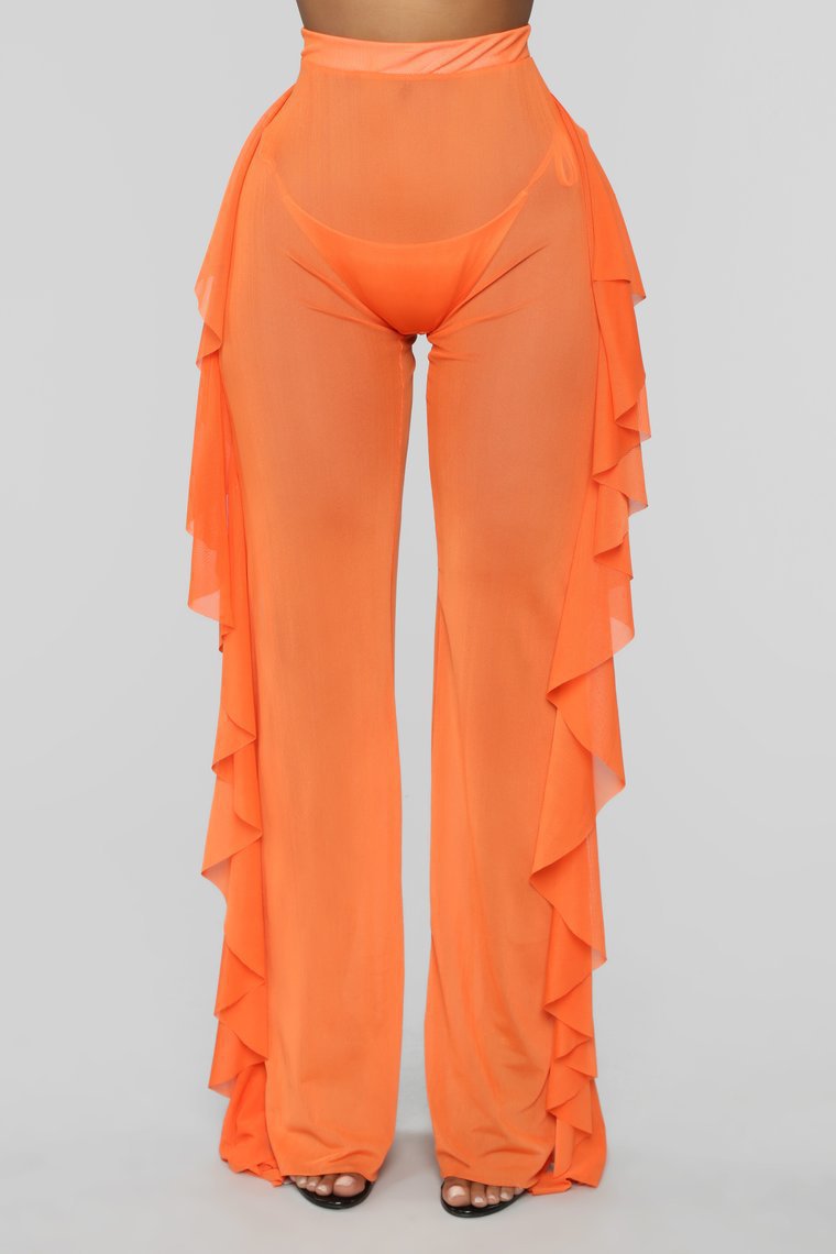 Women's Pull-On Boho Pants with Ruffles