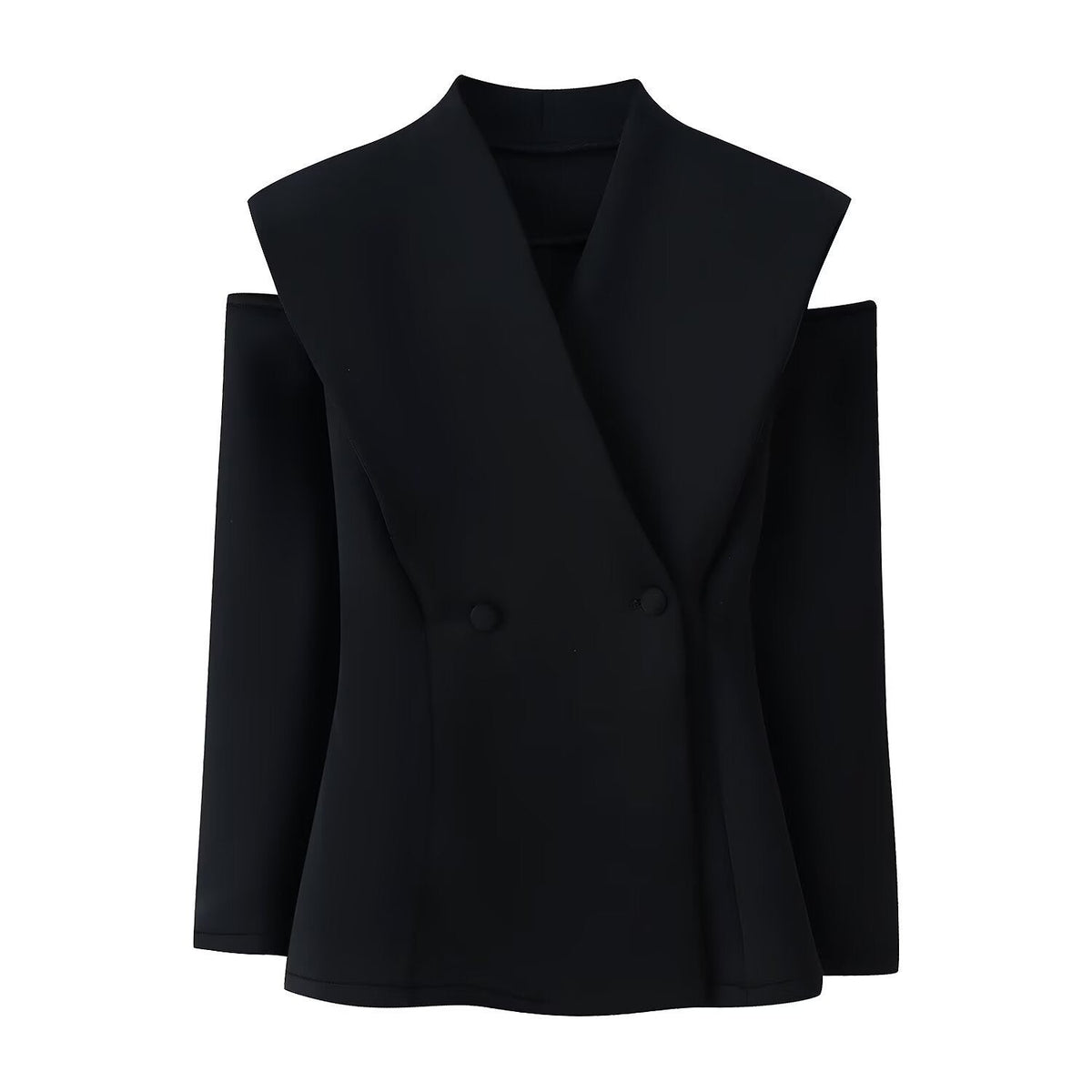 Elegant Blazer with Modern Cut and Unique Collar