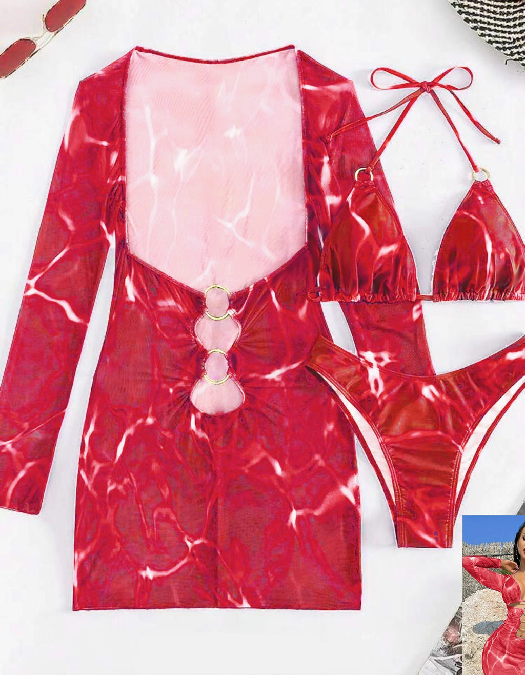 Women's Swim Dress with Refined Cut-Out Design