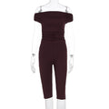 Elegant Women's Off-Shoulder Jumpsuit with Ruching