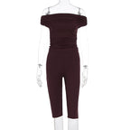 Elegant Women's Off-Shoulder Jumpsuit with Ruching