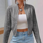 Women's Designer Cardigan with Cable Knit Pattern