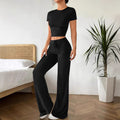 Two-Piece Set with Cropped Top and Wide-Leg Pants