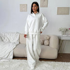 Women's Comfortable Polo Pullover and Relaxed Pants Set
