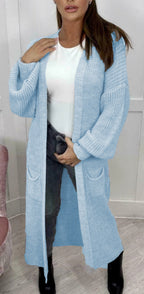 Women's Chunky Knit Cardigan with Open Sleeves