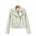Women's Biker Jacket with Buckle Closure