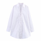 Women's Long-Sleeve Shirt with Lace-Up Detail