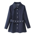 Women's Denim Shirt with Button Detail