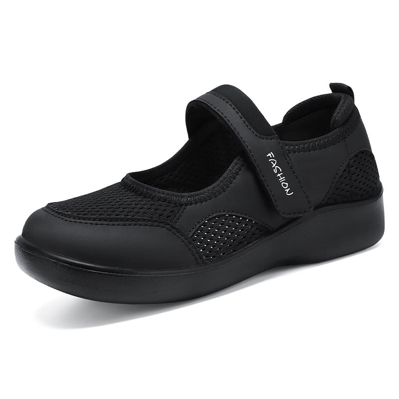 Women's Breathable Fitness Sneakers with Adjustable Hook-and-Loop Closure