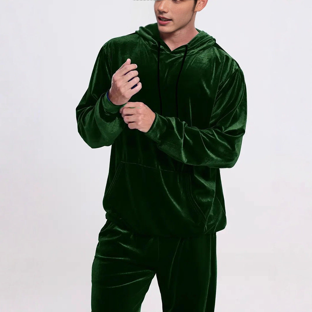 Men's Velvet Tracksuit with Hoodie