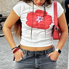 Women's Floral Crop T-Shirt