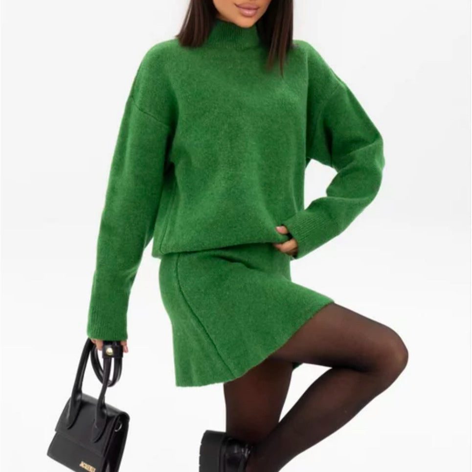Women's Comfortable Knit Pullover with Dropped Shoulders and Fashionable Hem