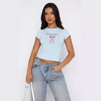 Women's Comfortable Crop Top with Fashionable Print