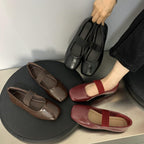 Women's Ballet Flats with Elastic Strap and Elegant Design