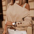 Women's Asymmetrical Pullover with Subtle Details