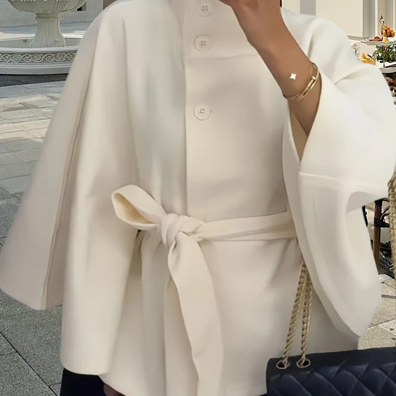 Women's Elegant Overcoat with Modern Button Detail