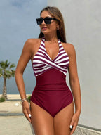 Women's Elegant Striped Swimsuit