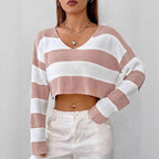 Women's Patterned Crop Sweater