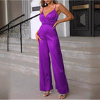 Elegant Women's Jumpsuit with Thin Straps and a Flowing Cut