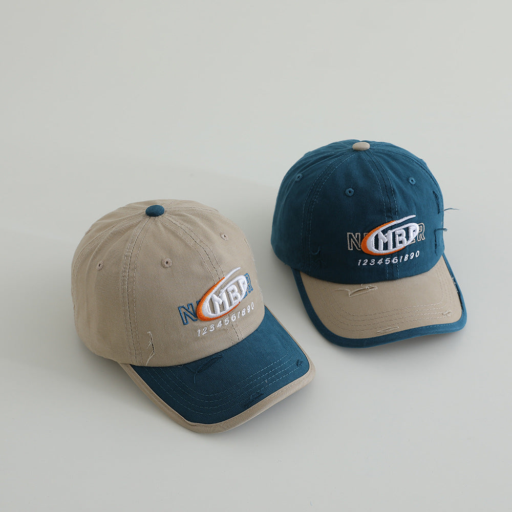 Men's Distressed Cotton Logo Baseball Cap