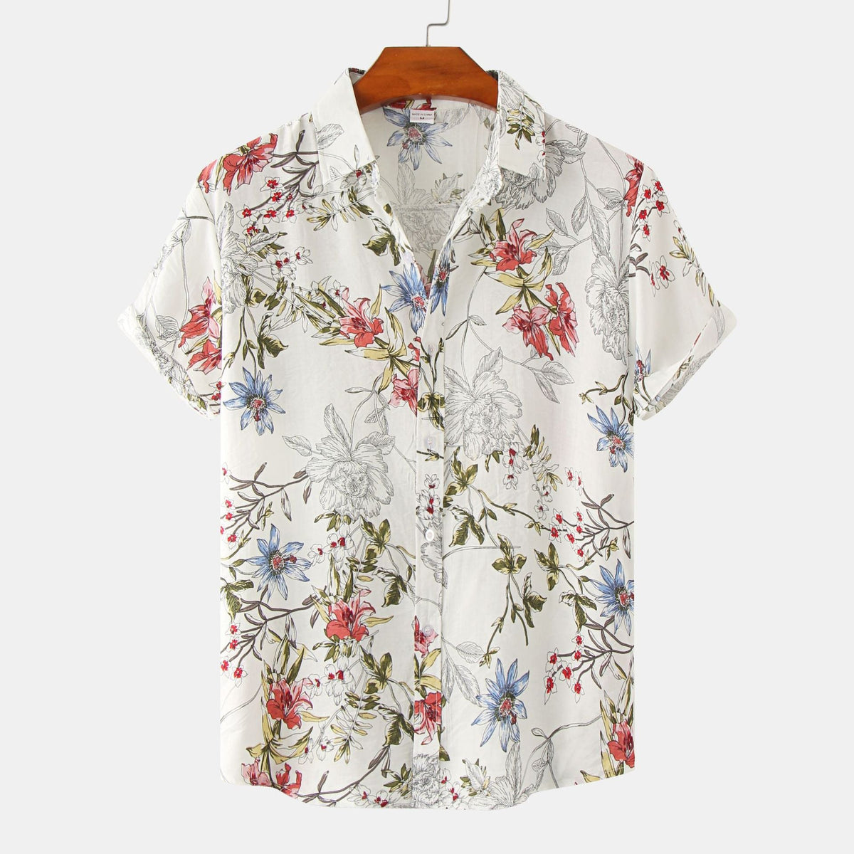 Women's Short Sleeve Shirt with Floral Accents and Modern Cut