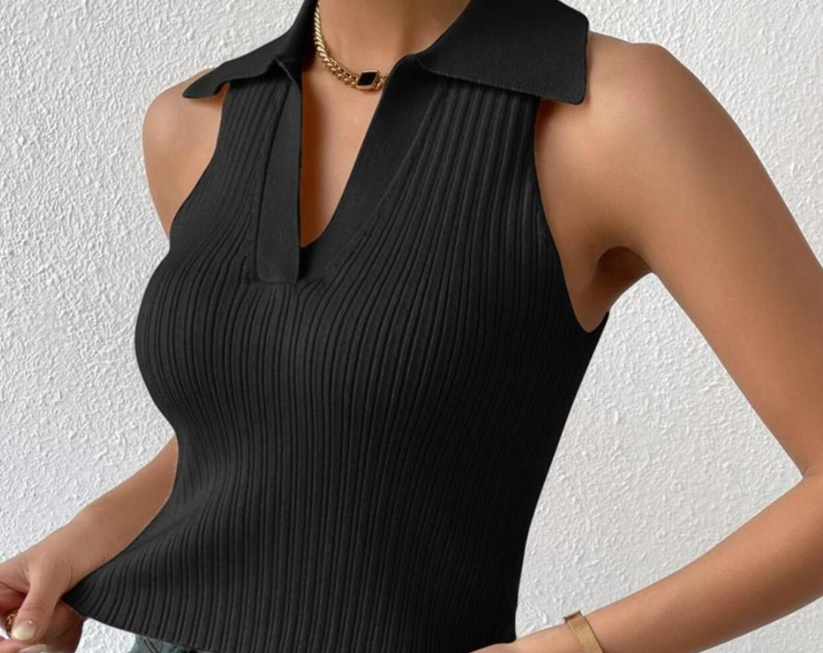 Women's Sleeveless Ribbed Knit Top