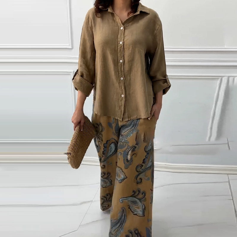 Women's Leisure Pants and Casual Top Set